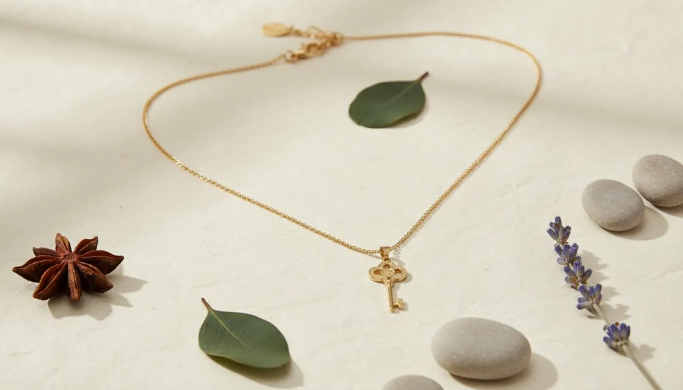 Gold Locket Key Necklace sold by Charming Charlie