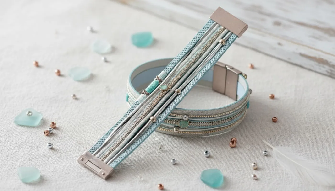 Mint Layered Bracelet with Silver Accents sold by Charming Charlie