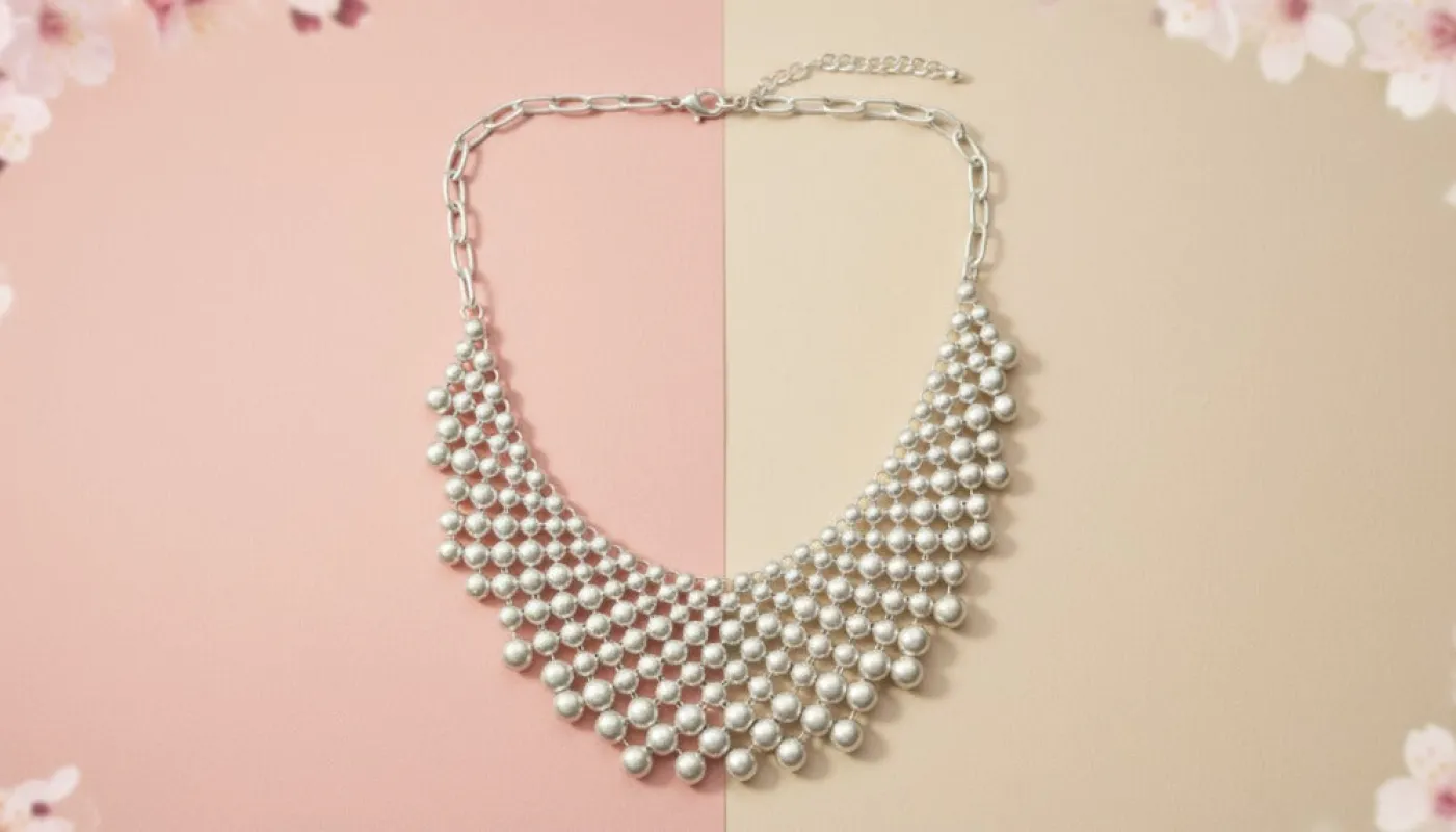 Silver Droplet Fall Necklace sold by Charming Charlie