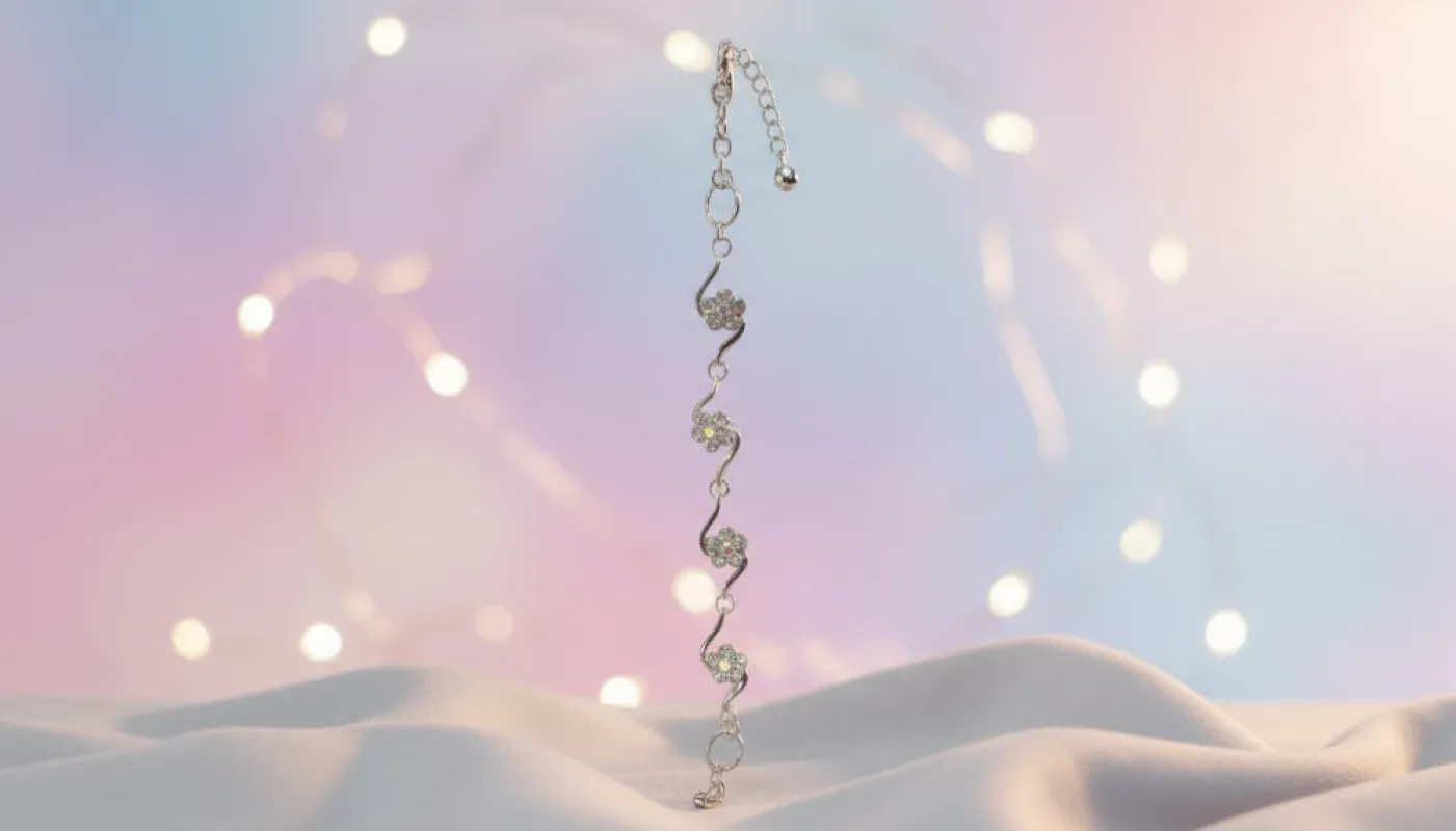 Delicate Floral Silver Bracelet sold by Charming Charlie