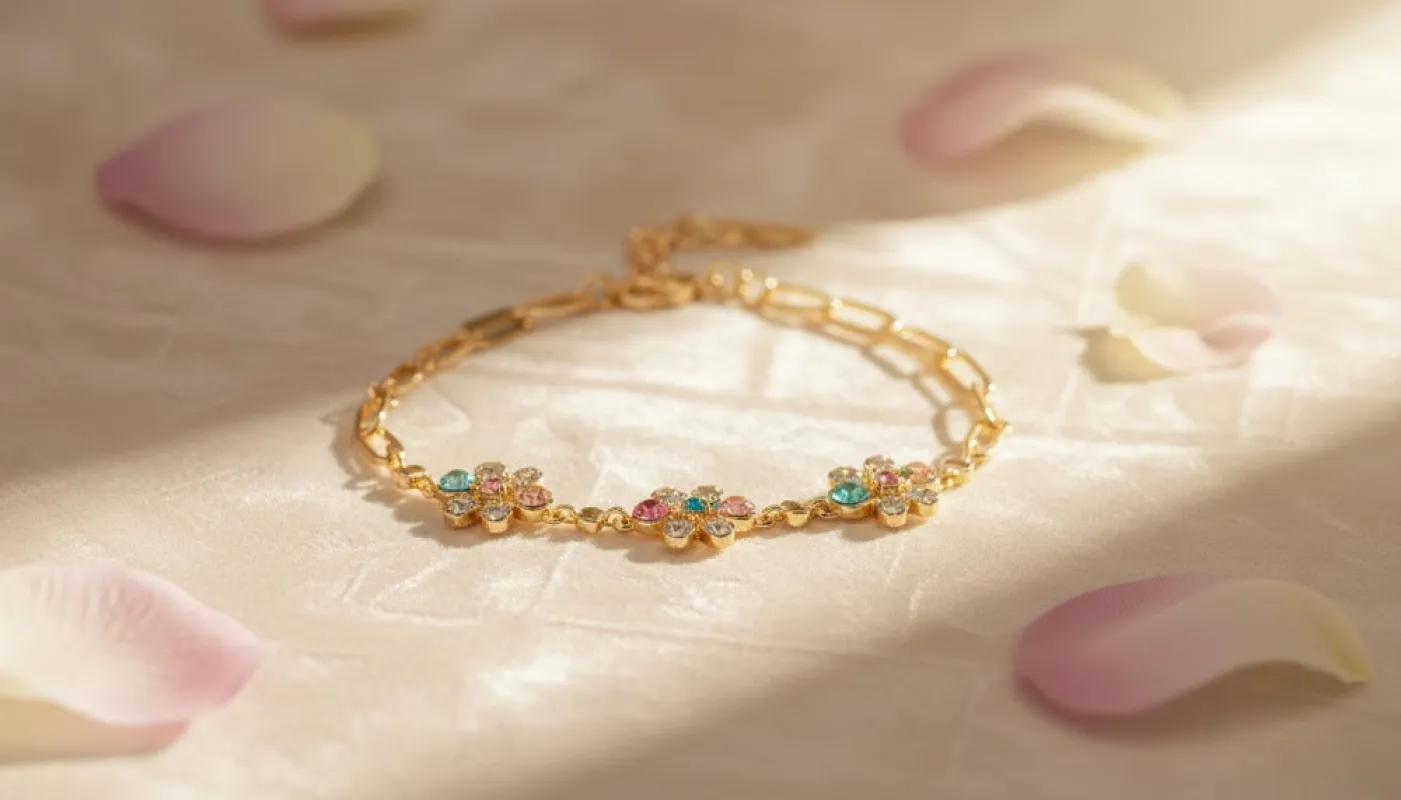 Colorful Floral Gold Bracelet sold by Charming Charlie