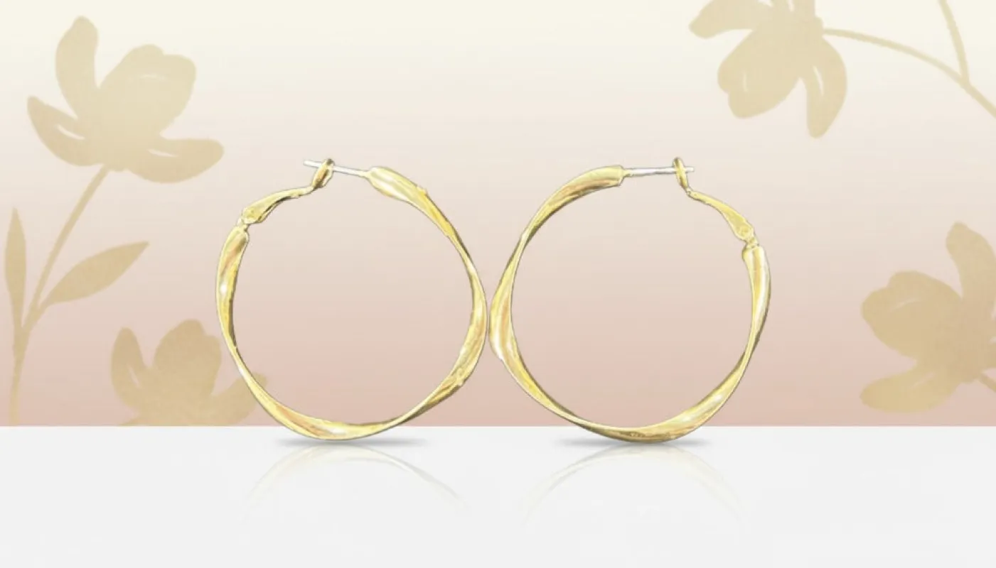 Gold Twisted Hoop Earring sold by Charming Charlie
