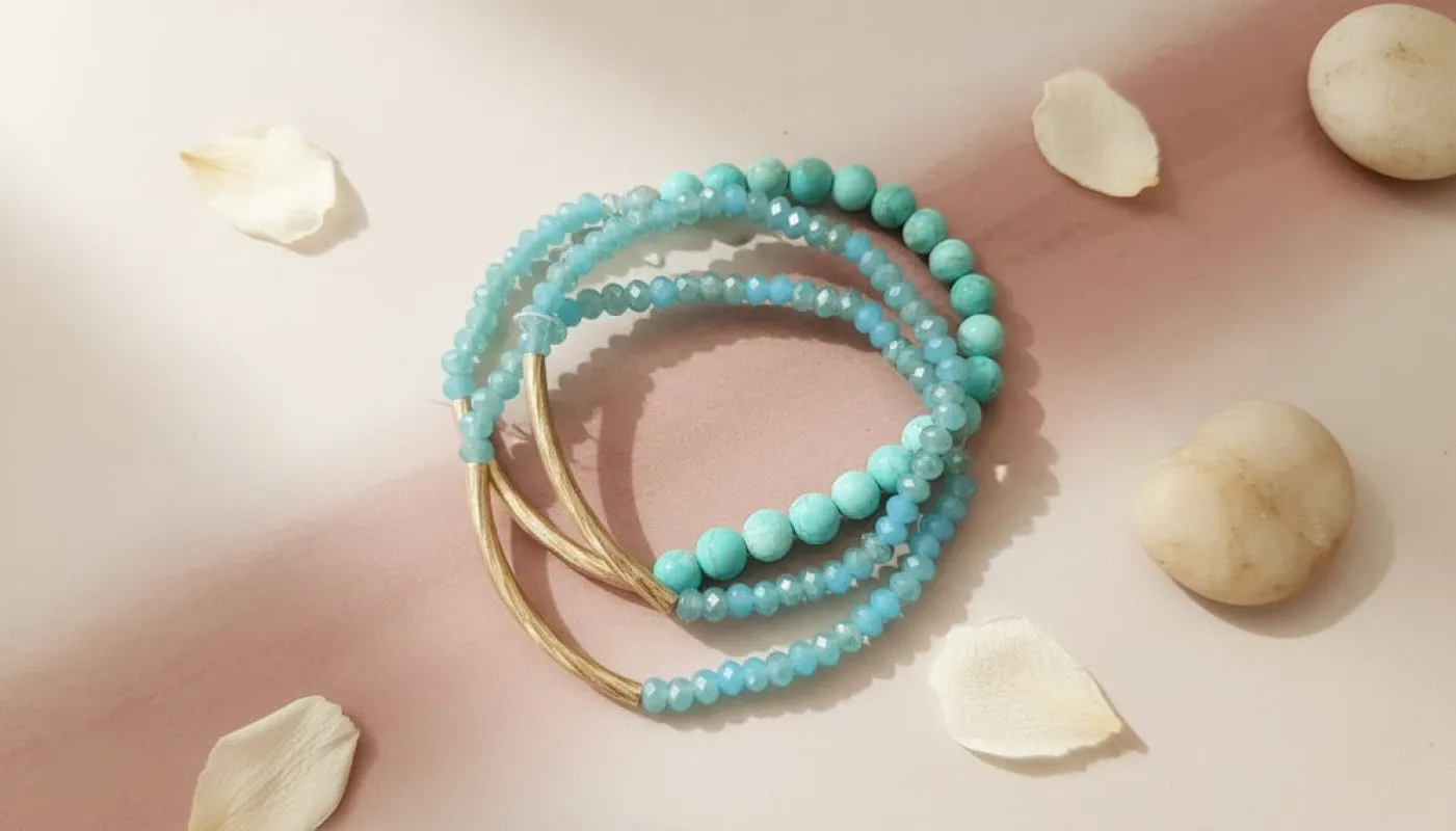 Turquoise Beaded Bracelet Stack sold by Charming Charlie