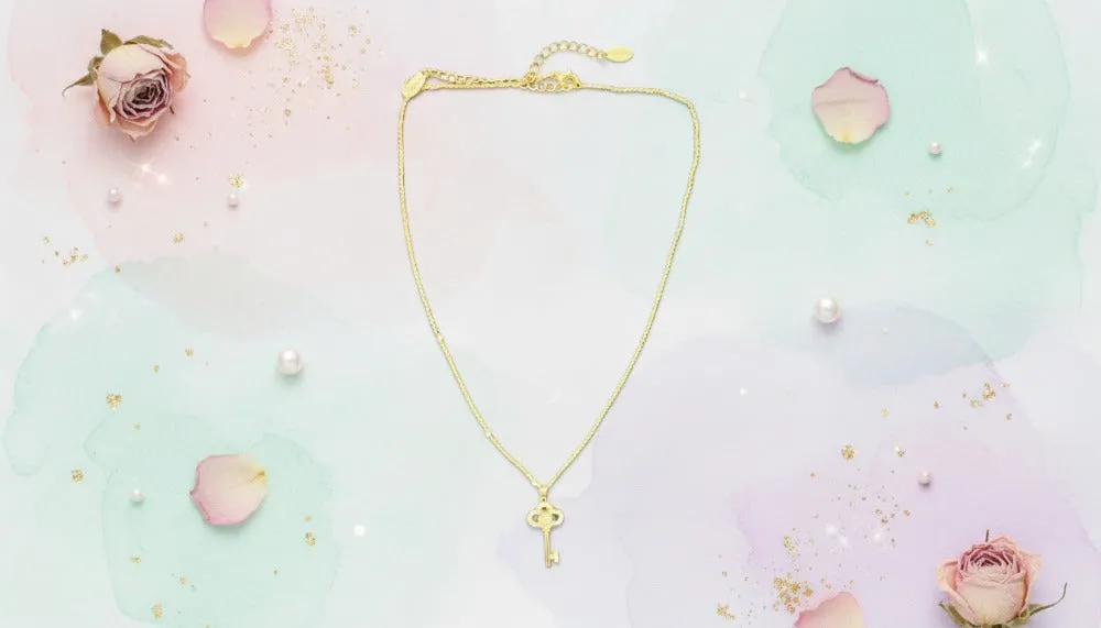 Golden Key Pendant Necklace sold by Charming Charlie