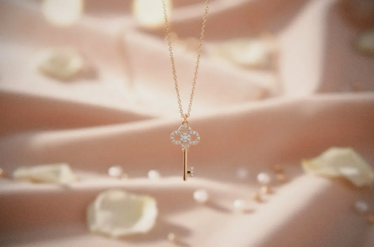 Rose Gold Key Timeless Necklace sold by Charming Charlie