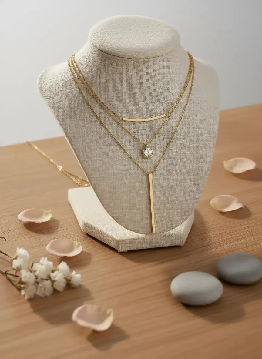 Three Layered Gleam Necklace sold by Charming Charlie