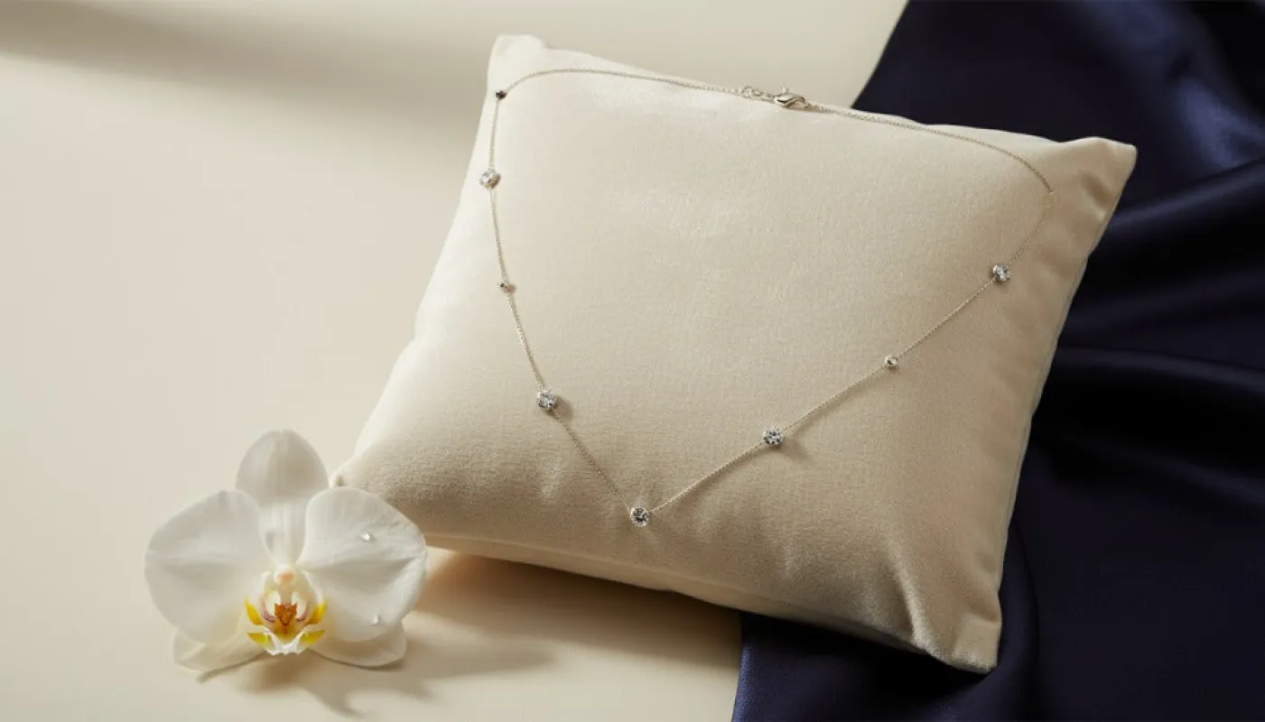 Dainty Diamond Droplet Necklace sold by Charming Charlie