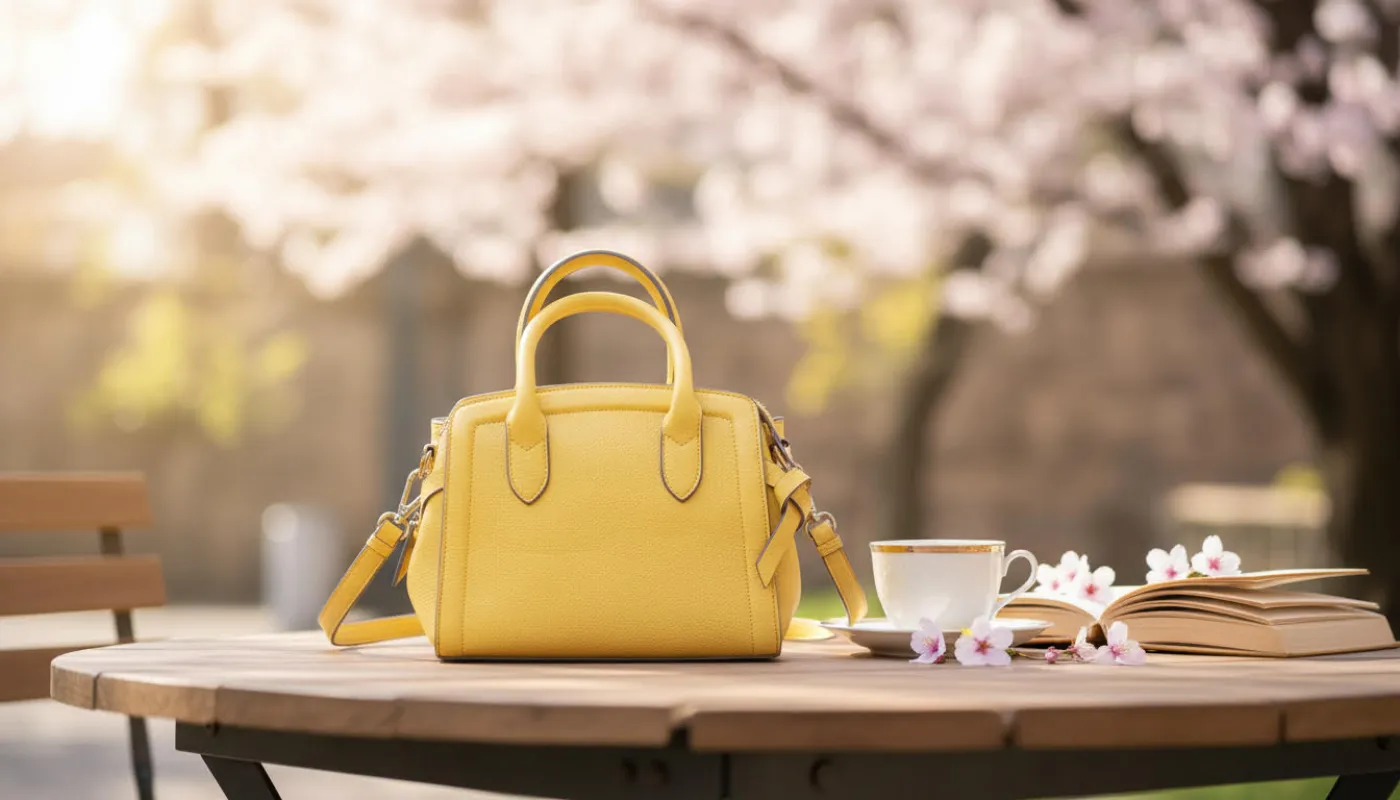 Bright Yellow Structured Handbag with Top Handles sold by Charming Charlie