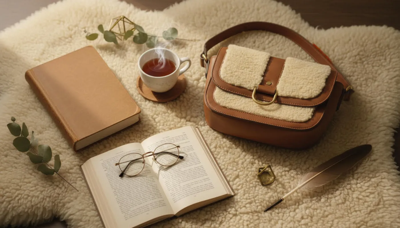 Cozy Brown Shearling-Accented Handbag sold by Charming Charlie