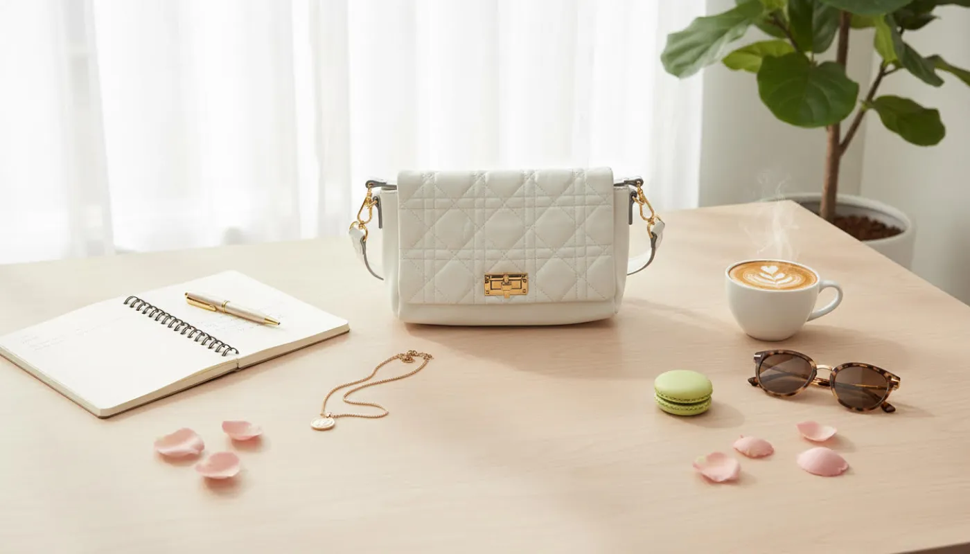 Elegant White Quilted Handbag sold by Charming Charlie