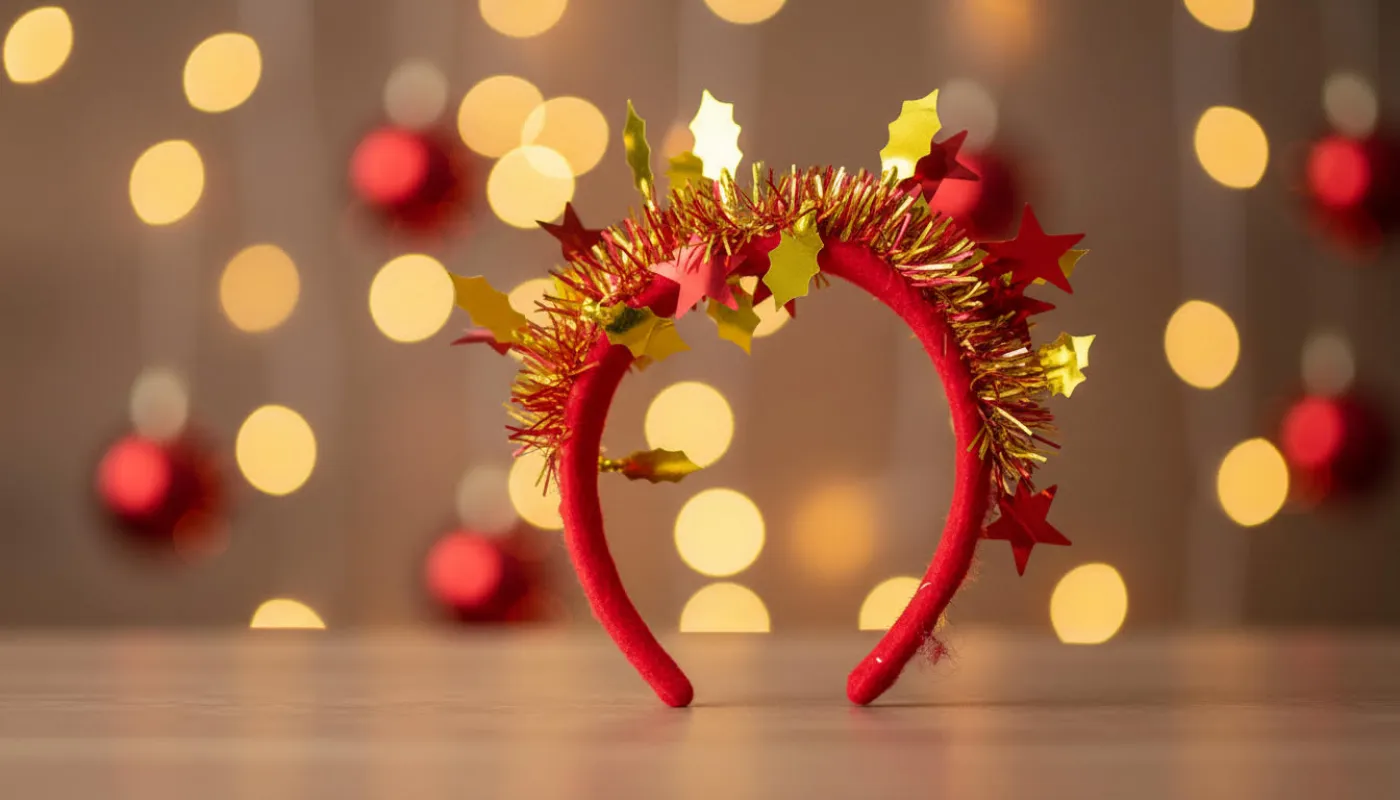 Red and Gold Christmas Headband sold by Charming Charlie
