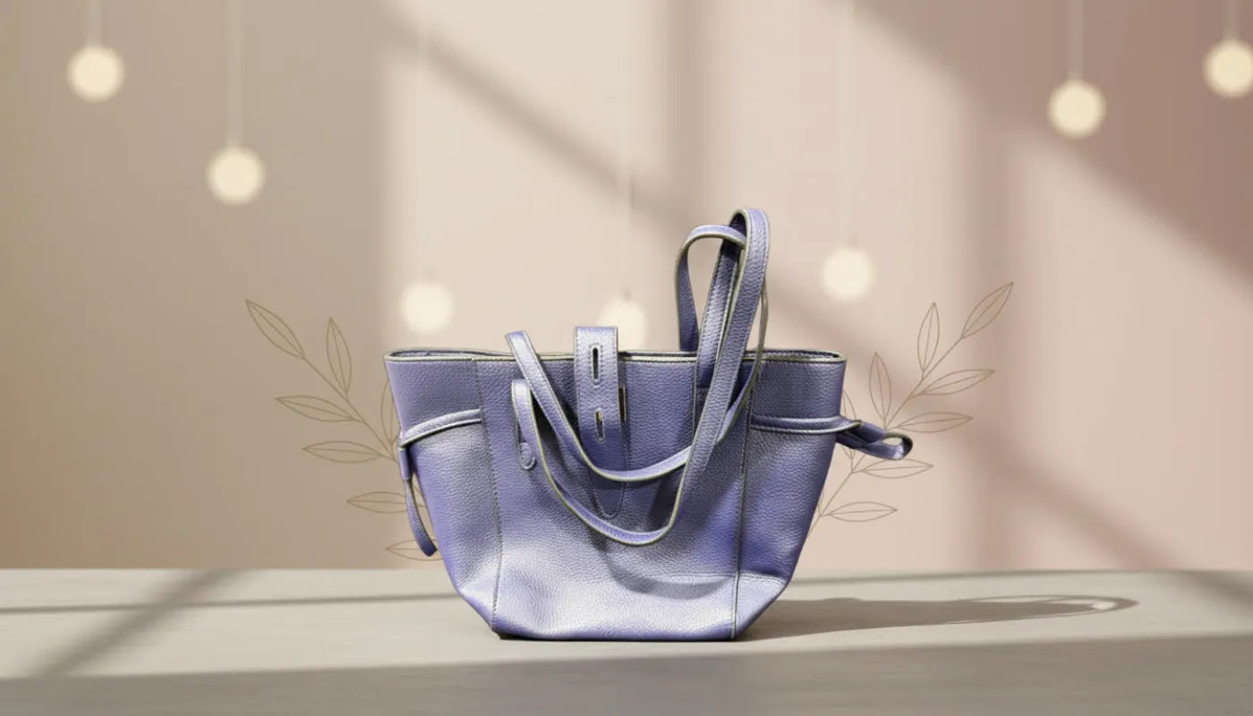 Soft Lavender Leather Tote with Straps sold by Charming Charlie