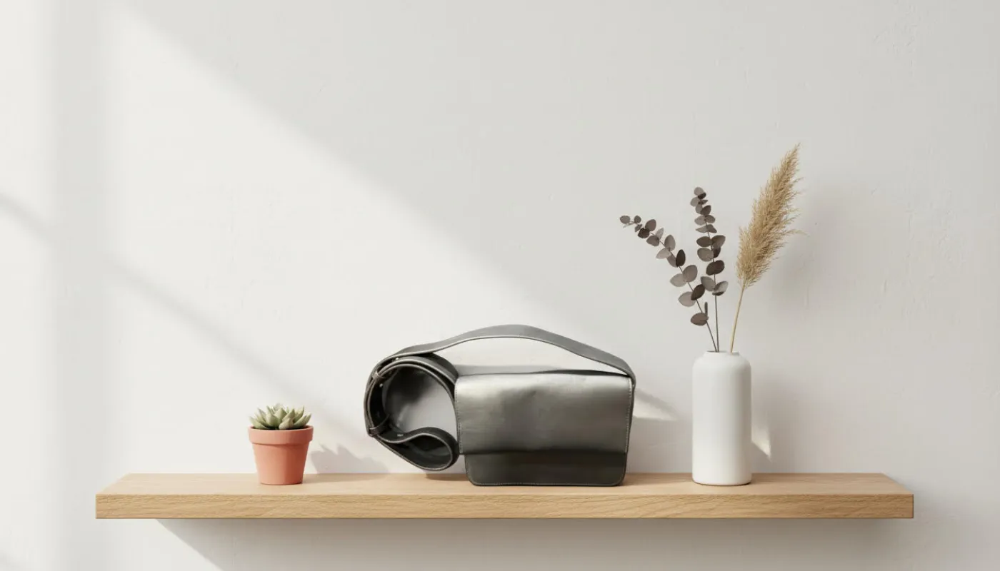 Sleek Gray Leather Shoulder Bag sold by Charming Charlie