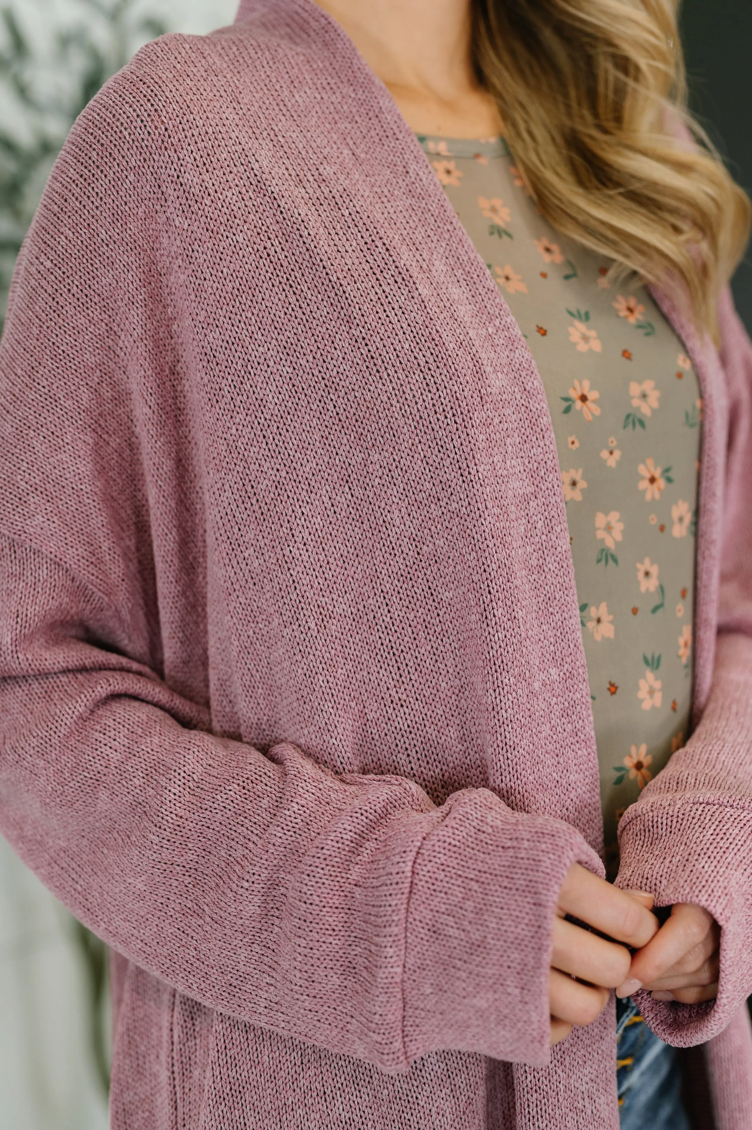 Travel Hideaway Open Front Cardigan in Cashmere Rose sold by Charming Charlie product image thumbnail 2