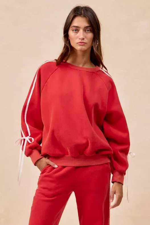 BiBi Side Lined Bow Details Fleece Sweatshirt sold by Charming Charlie product image thumbnail 2