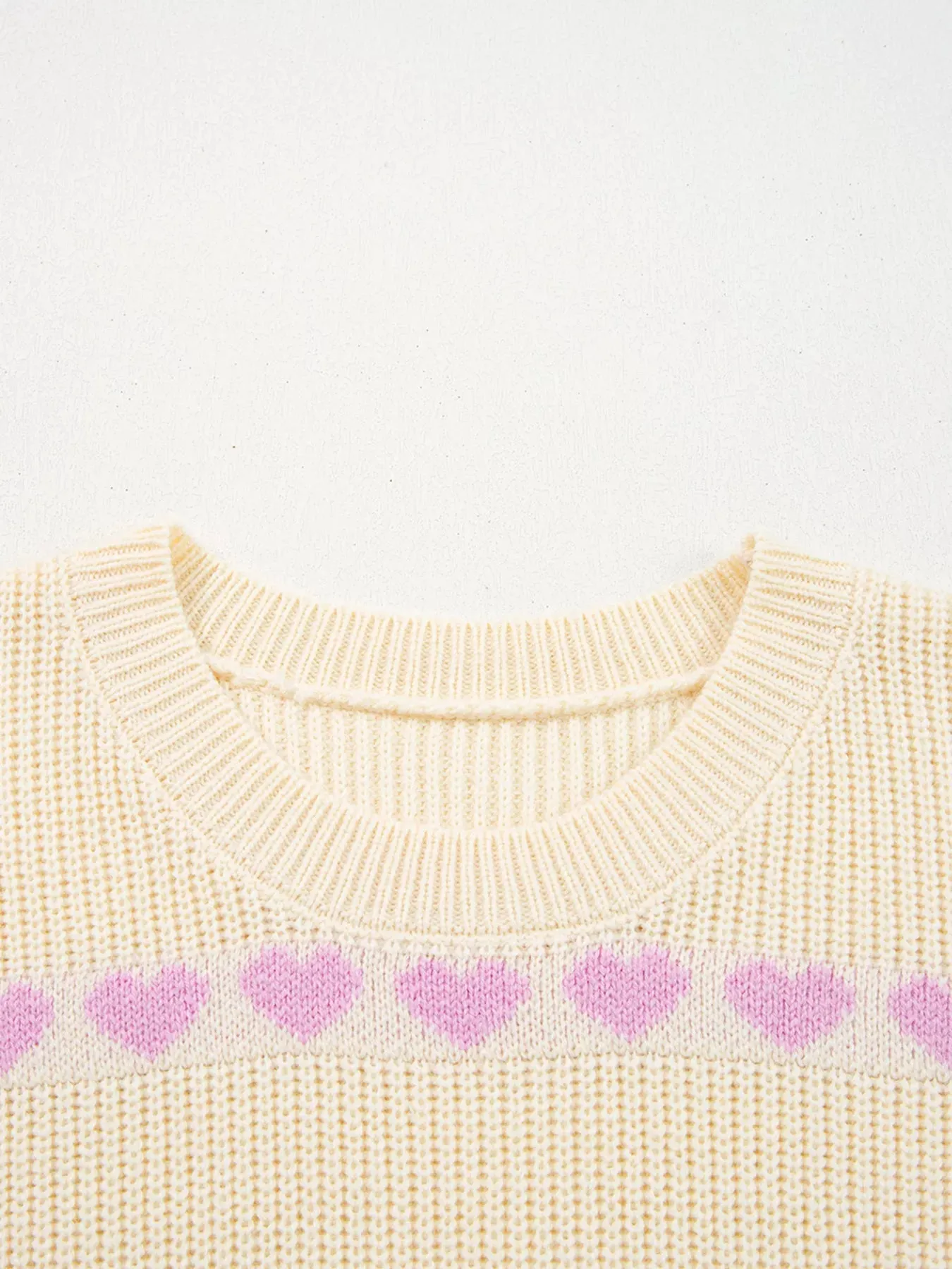 Heart Pattern Valentine Ribbed Knit Sweater sold by Charming Charlie product image thumbnail 5