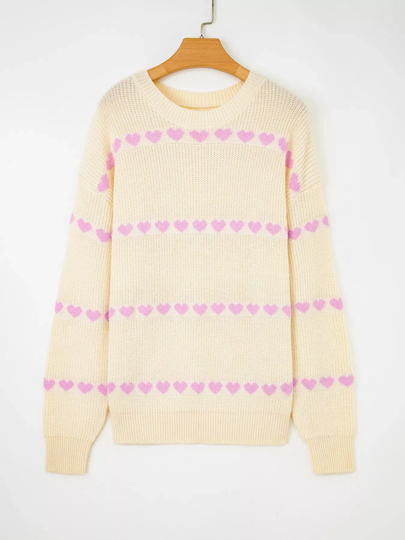 Heart Pattern Valentine Ribbed Knit Sweater sold by Charming Charlie product image thumbnail 3