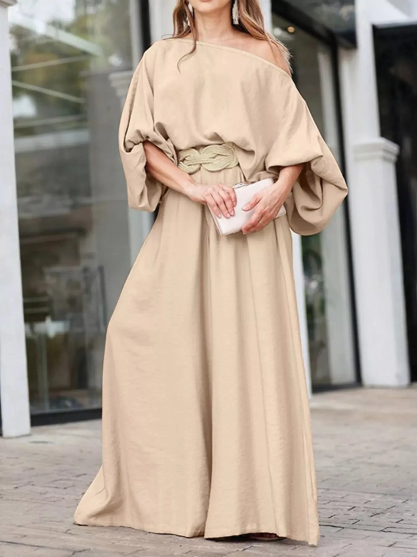 Plus Size One-Shoulder Top and Wide Leg Pants Set sold by Charming Charlie