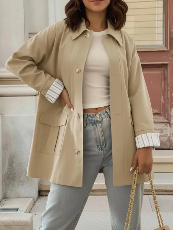 Button-Down Dropped Shoulder Outerwear sold by Charming Charlie