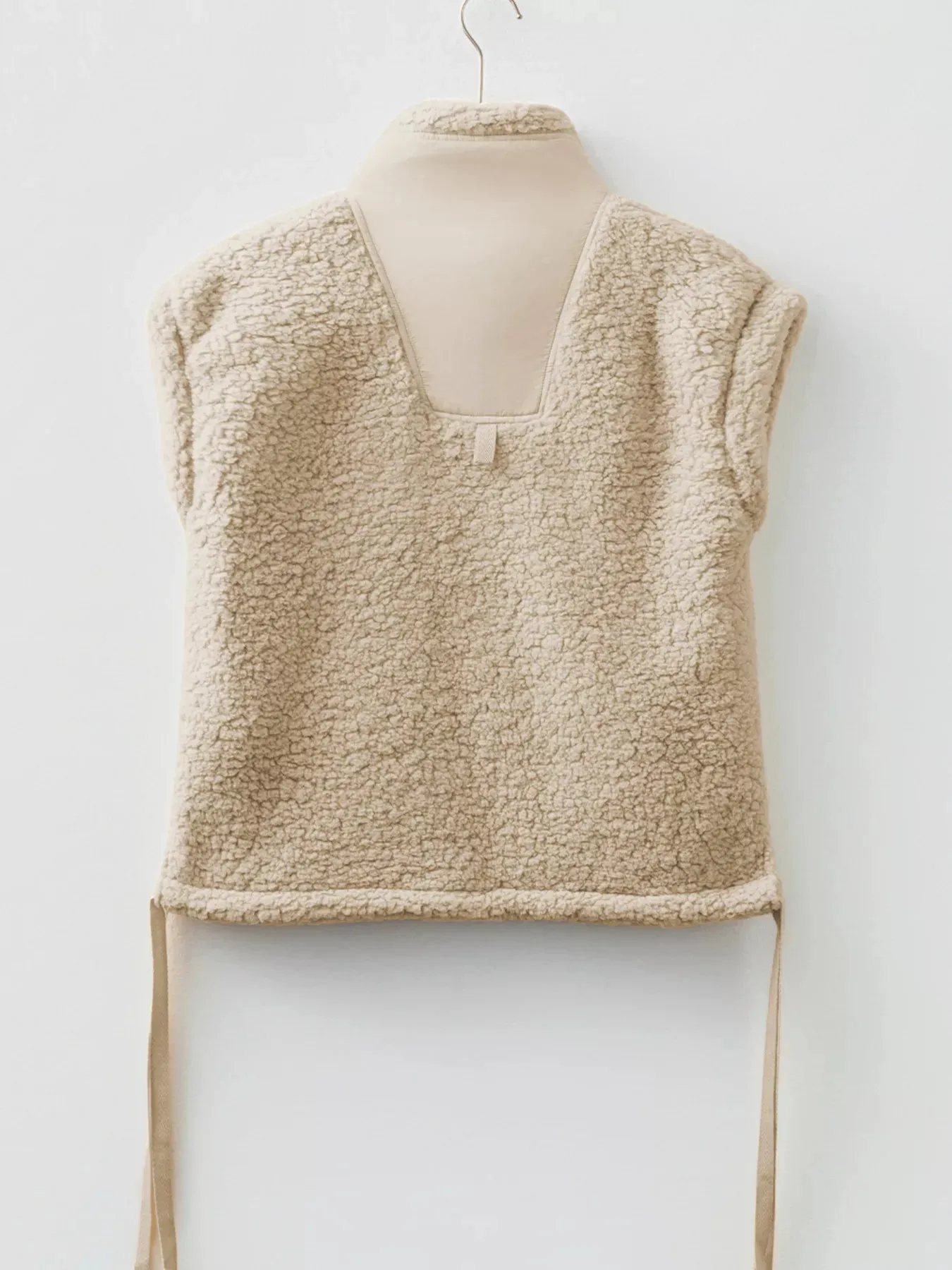 Faux Fur Snap Button Front Knot Side Plush Vest with Pockets sold by Charming Charlie product image thumbnail 5