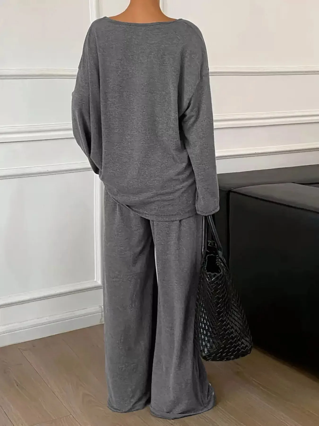 Plus Size Relaxed Fit V-Neck Top and Pants Set sold by Charming Charlie product image thumbnail 4