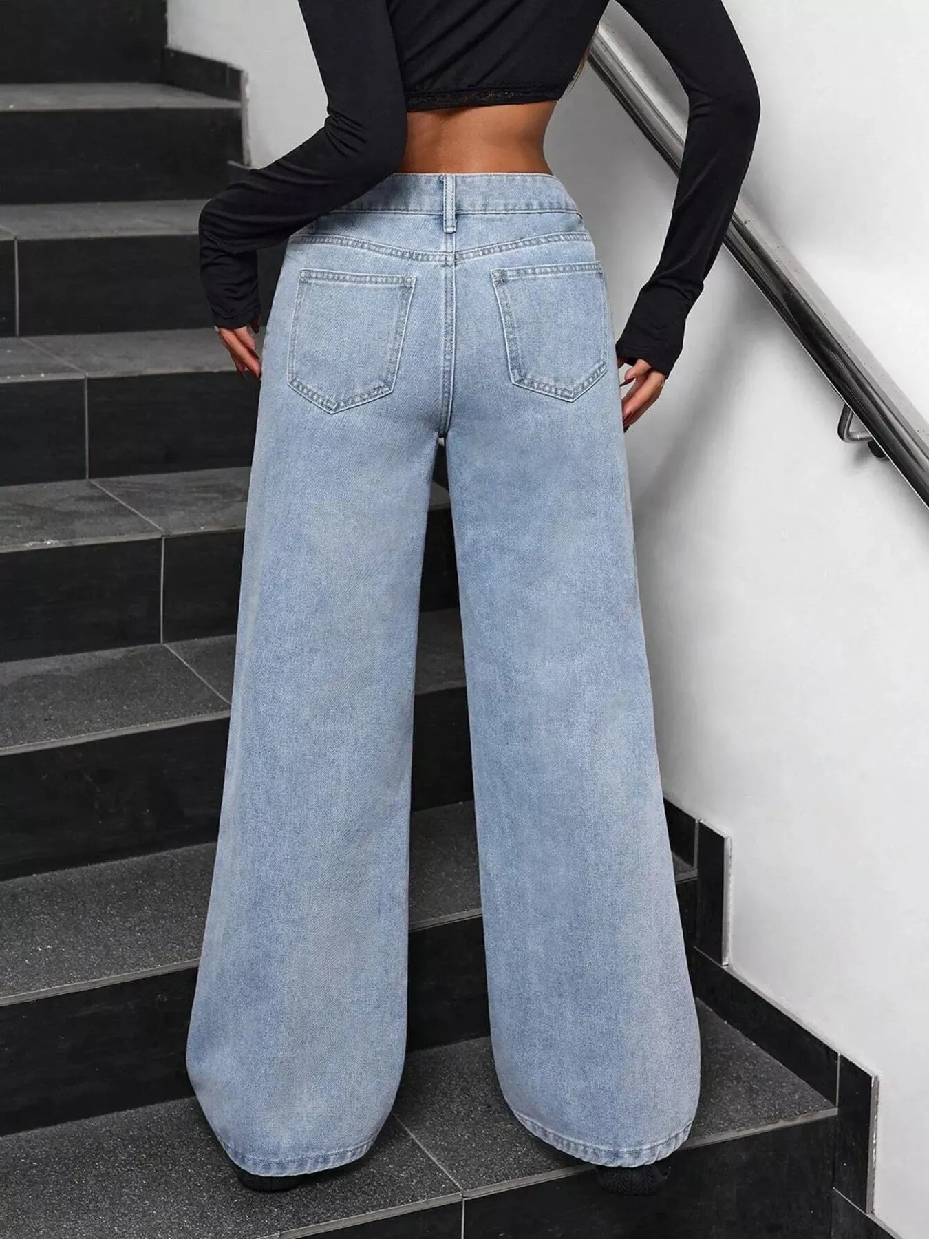 Bow-Embellished Wide Leg Jeans sold by Charming Charlie product image thumbnail 5