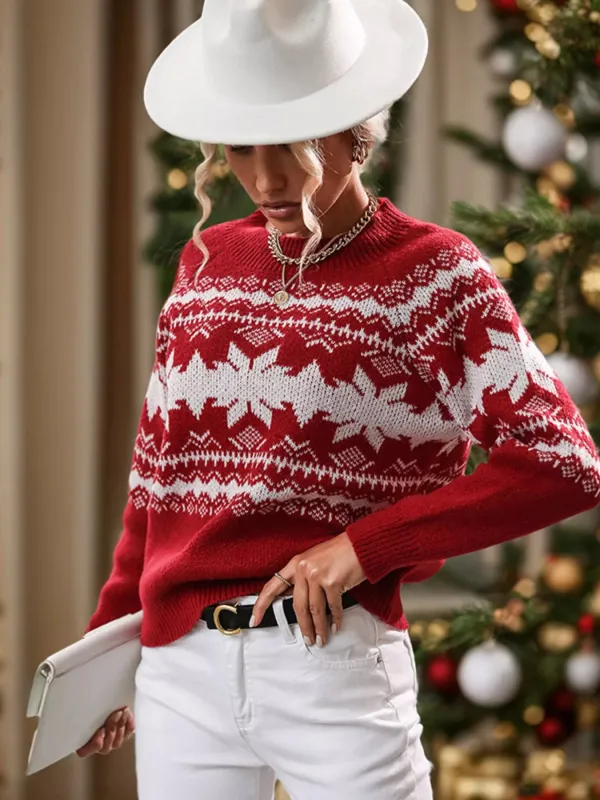 Snowflake Pattern Round Neck Sweater sold by Charming Charlie