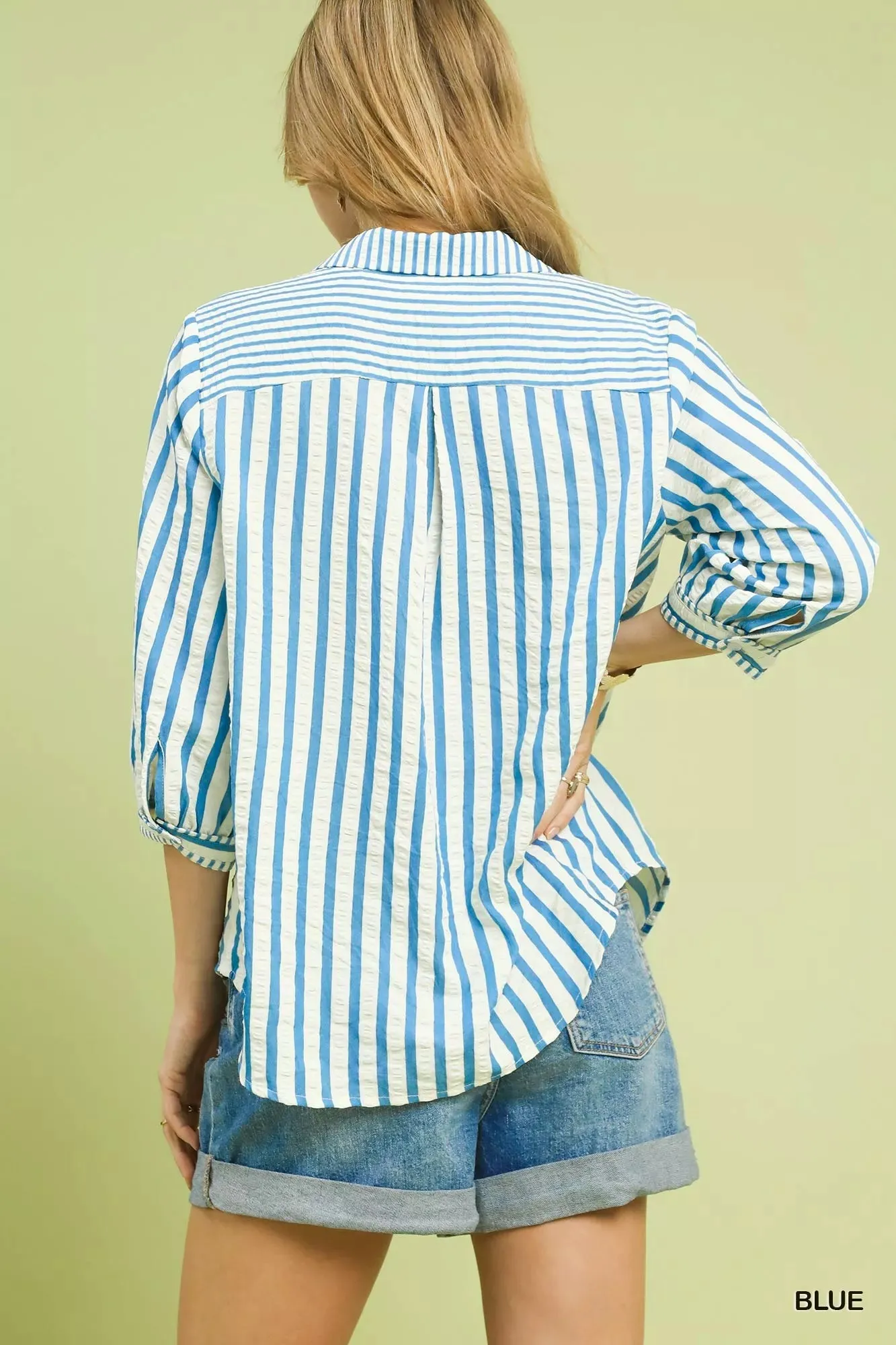 Umgee Striped Collared Neck Blouse sold by Charming Charlie product image thumbnail 3
