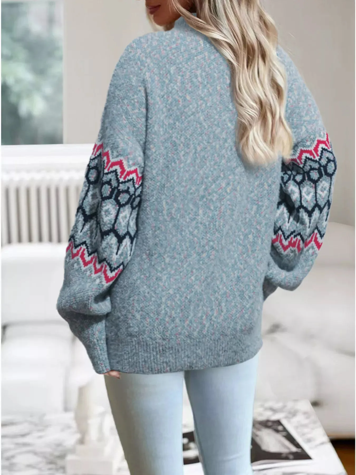 Geometric Pattern Long Sleeve Sweater sold by Charming Charlie product image thumbnail 5