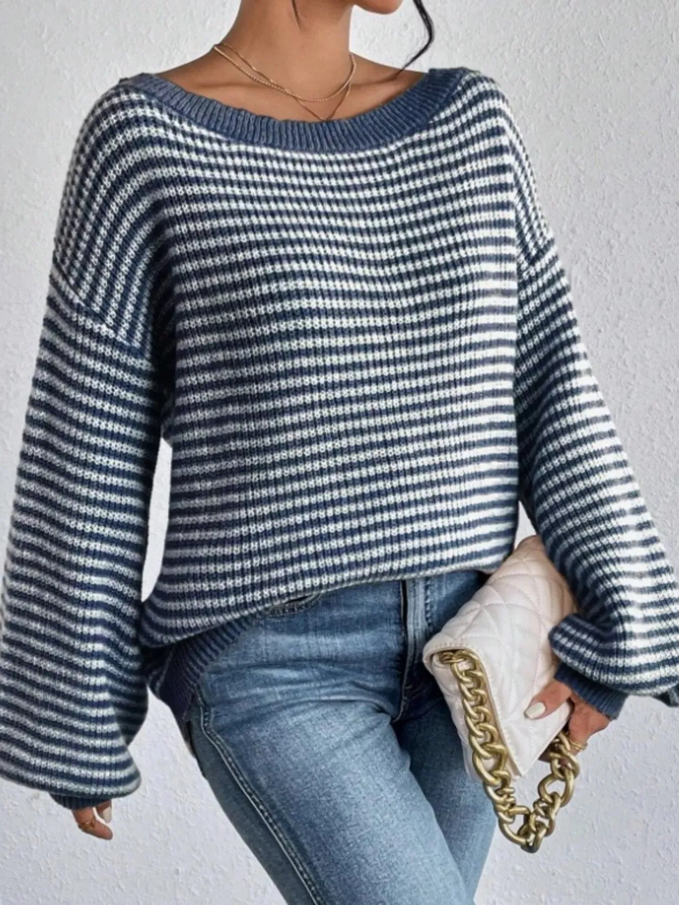 Striped Boat Neck Sweater sold by Charming Charlie product image thumbnail 3