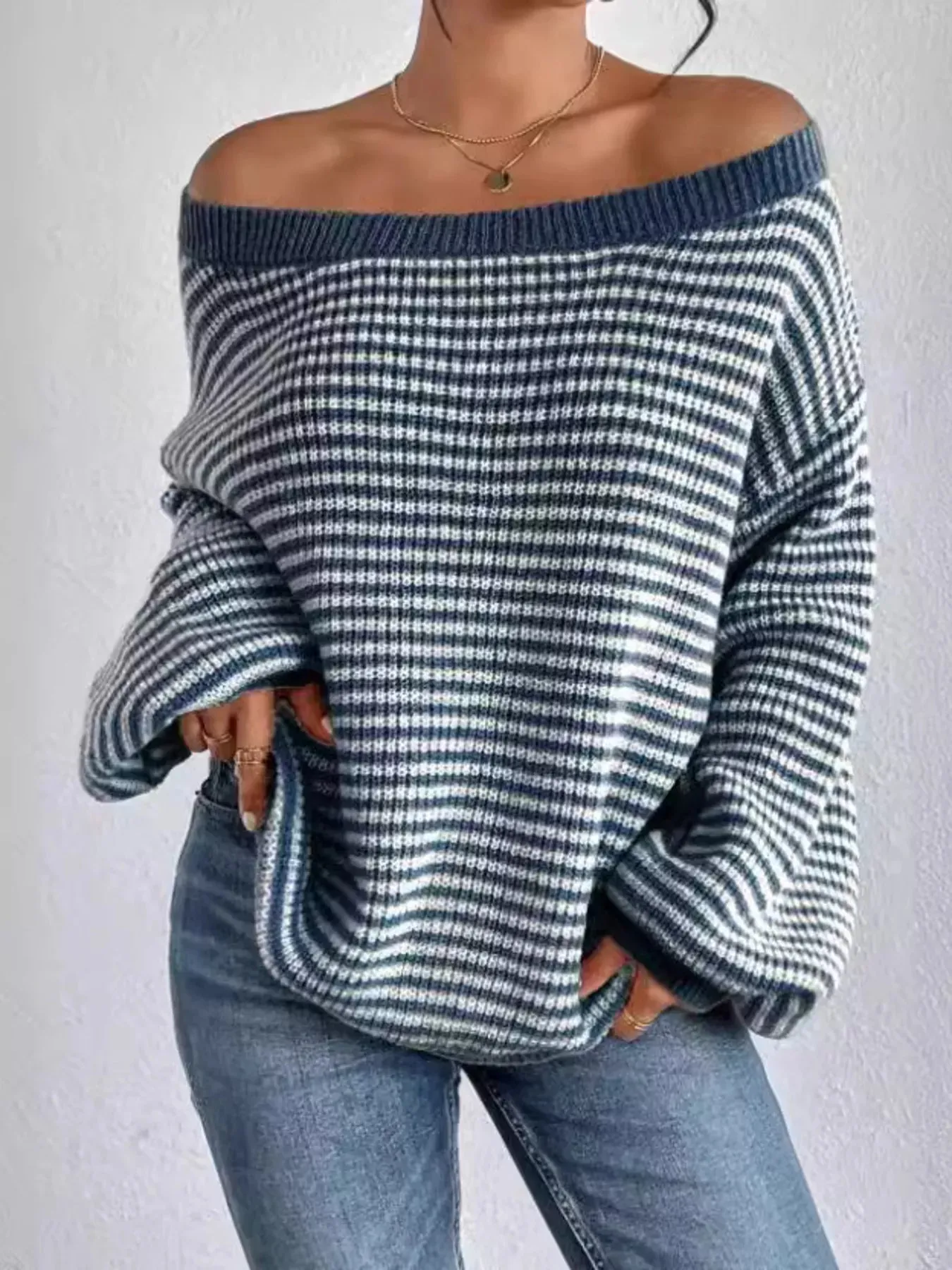 Striped Boat Neck Sweater sold by Charming Charlie