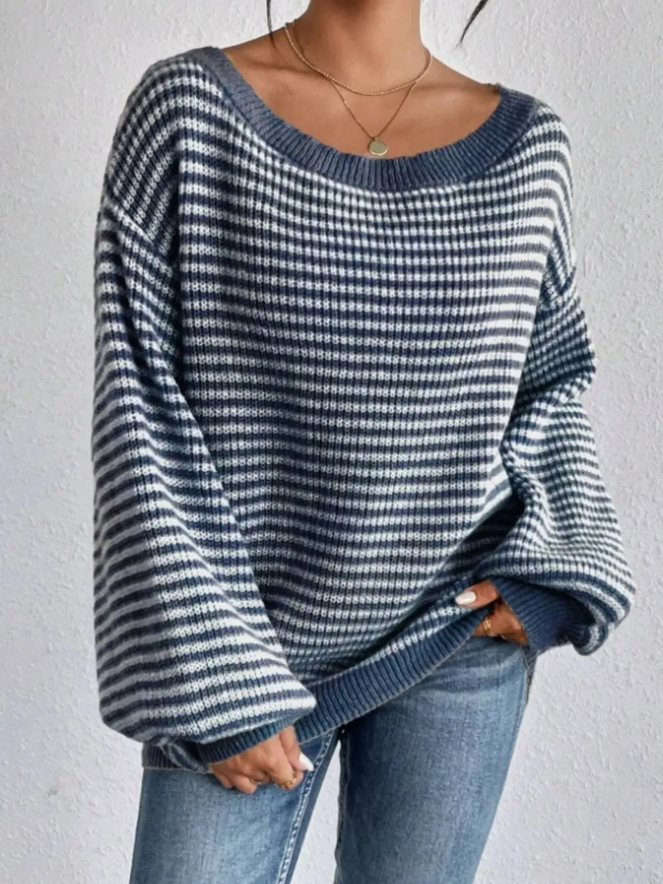 Striped Boat Neck Sweater sold by Charming Charlie product image thumbnail 2