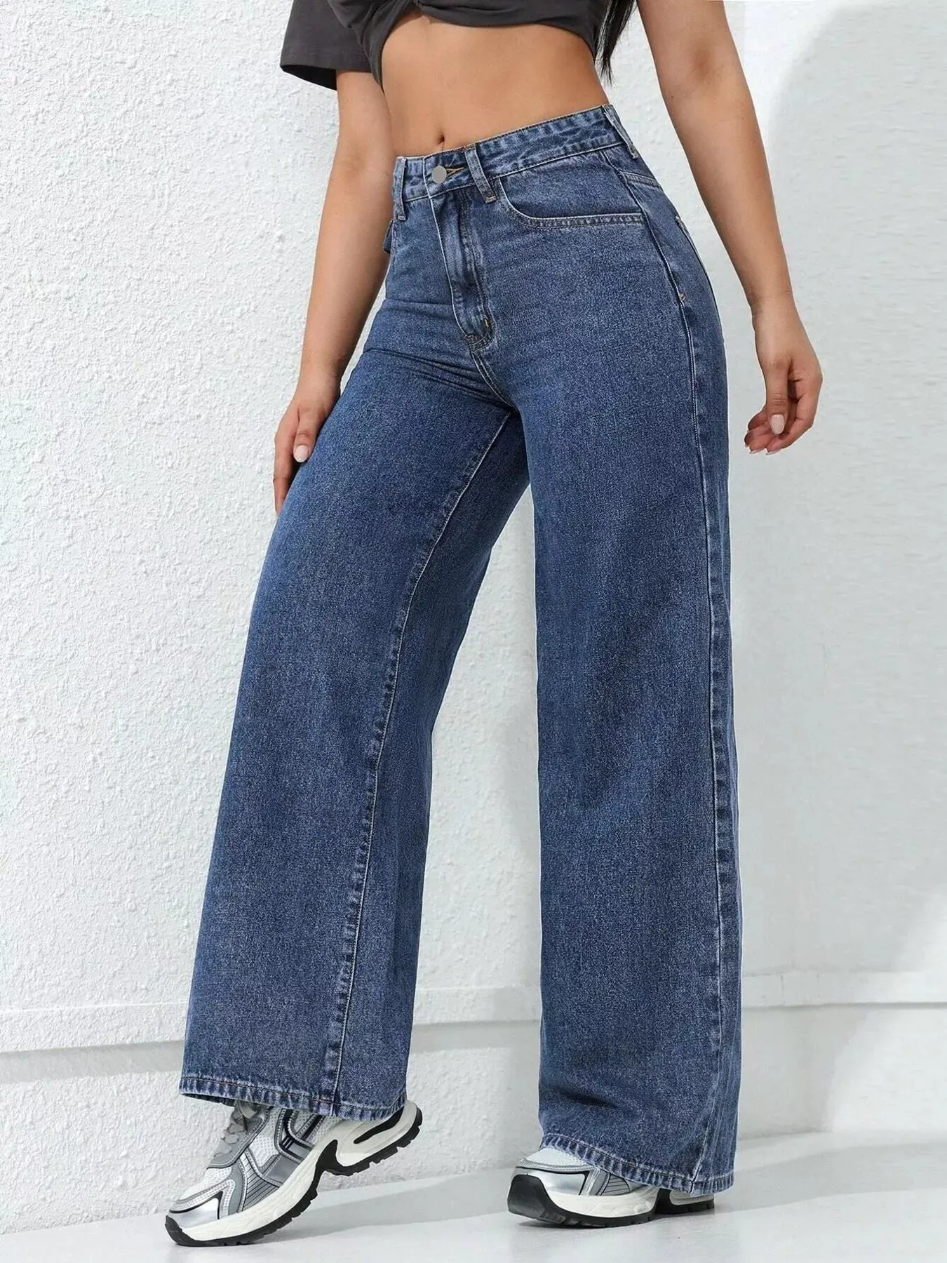 High-Waisted Wide Leg Jeans sold by Charming Charlie product image thumbnail 4