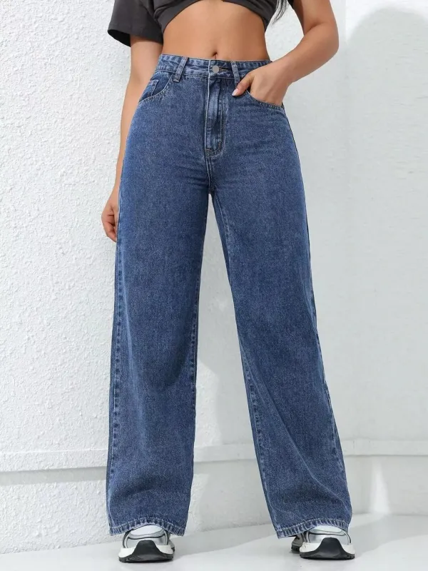High-Waisted Wide Leg Jeans sold by Charming Charlie