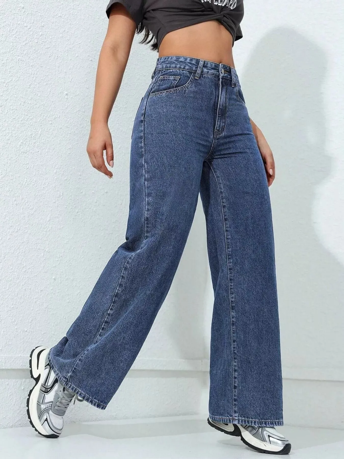 High-Waisted Wide Leg Jeans sold by Charming Charlie product image thumbnail 5