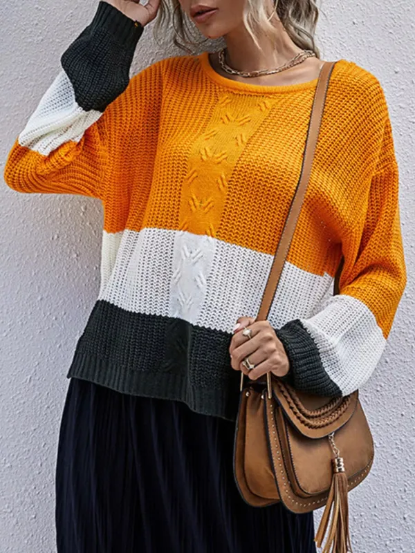 Color Block Round Neck Sweater sold by Charming Charlie