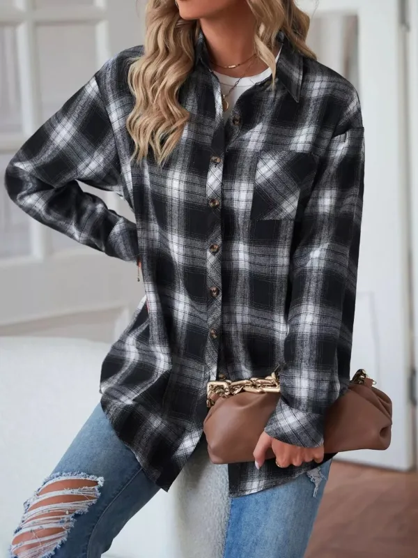 Casual Plaid Button Up Shirt sold by Charming Charlie