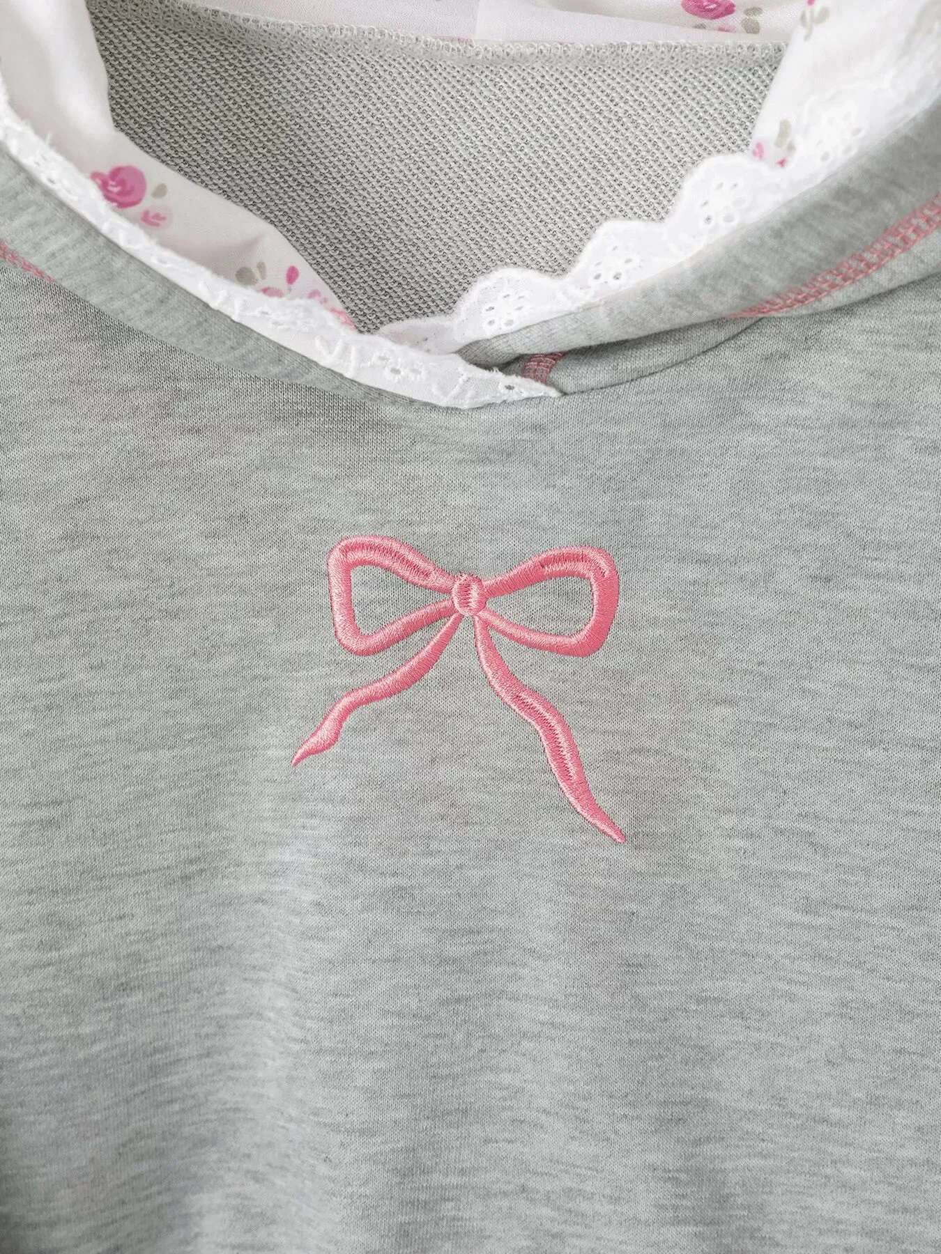 Bow Embroidered Long Sleeve Hoodie sold by Charming Charlie product image thumbnail 3