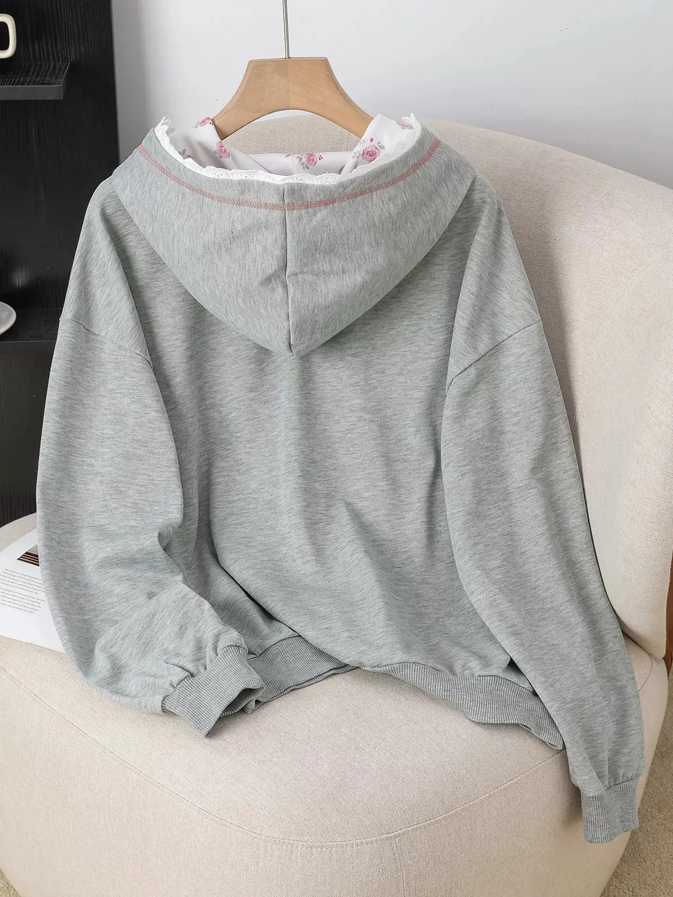 Bow Embroidered Long Sleeve Hoodie sold by Charming Charlie product image thumbnail 2