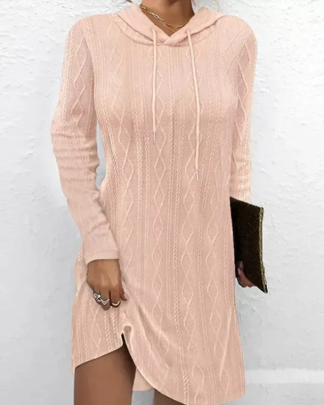 Casual Long Sleeve Hooded Knit Dress sold by Charming Charlie