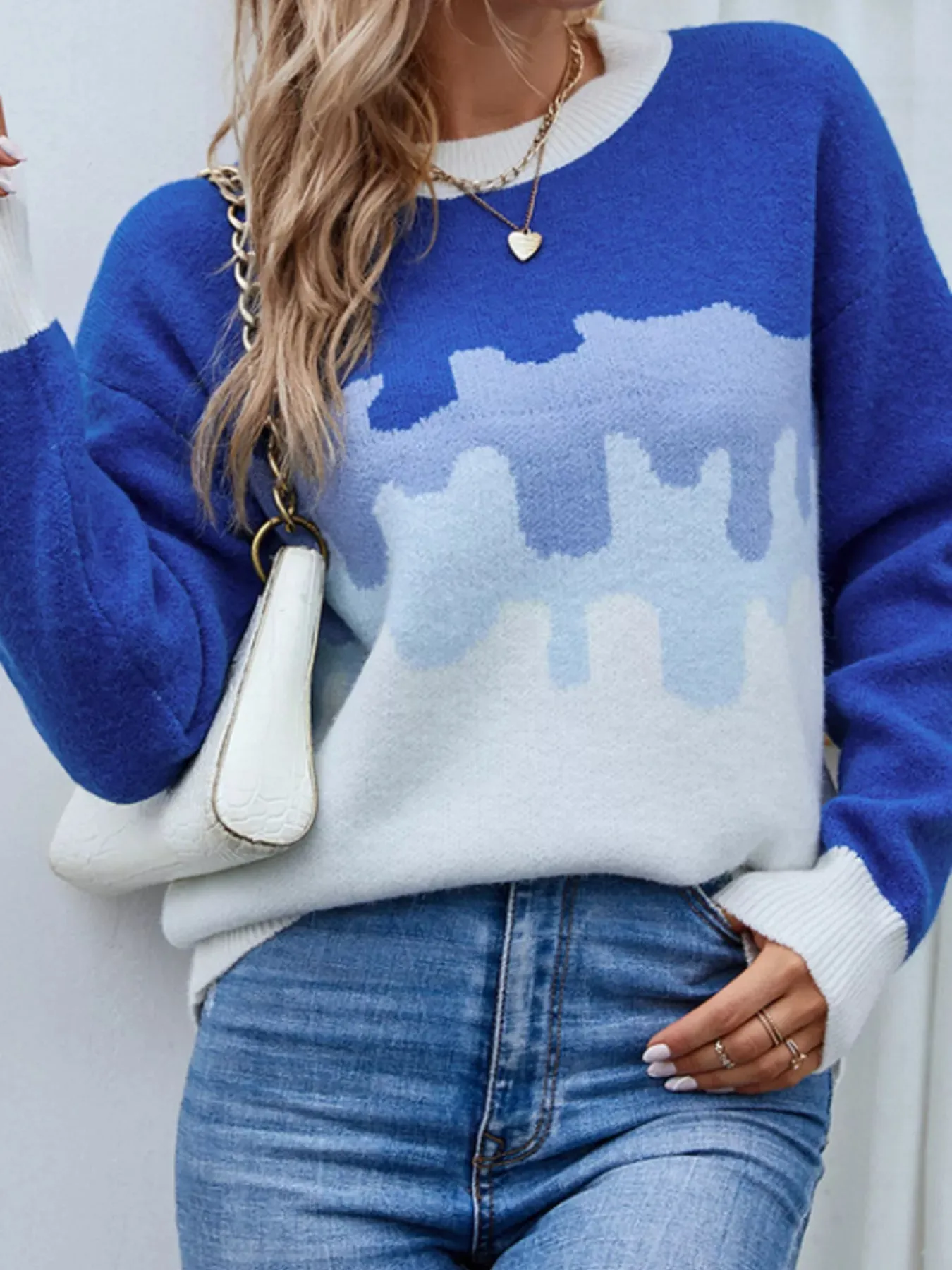 Contrast Round Neck Sweater sold by Charming Charlie product image thumbnail 4