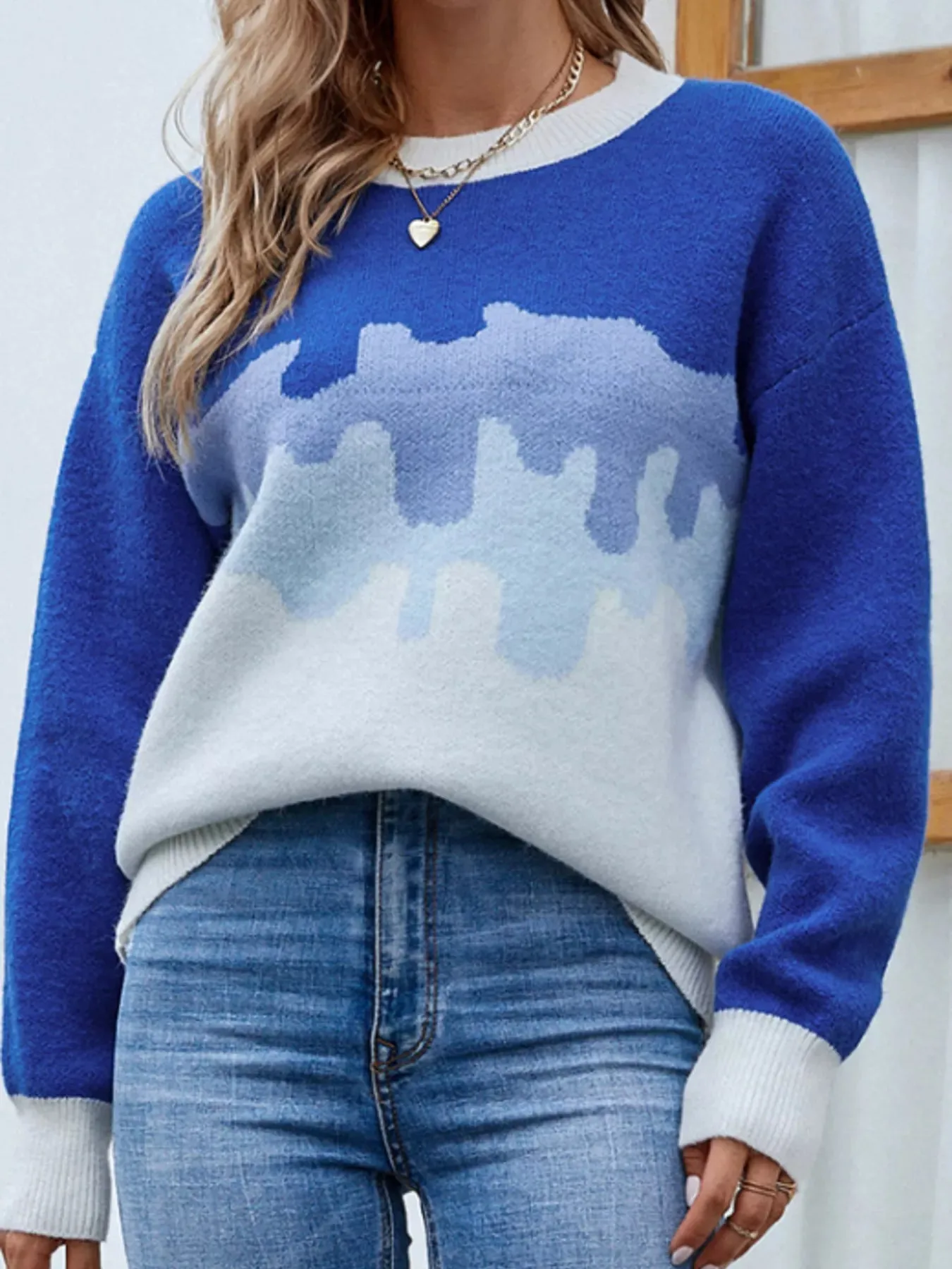 Contrast Round Neck Sweater sold by Charming Charlie product image thumbnail 2