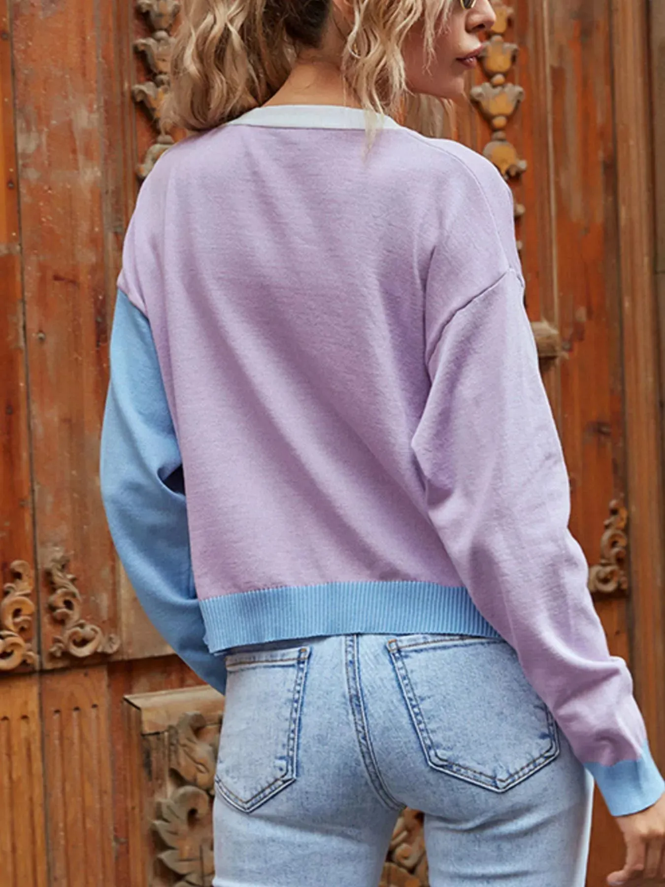 Color Block Button Up Cardigan sold by Charming Charlie product image thumbnail 5