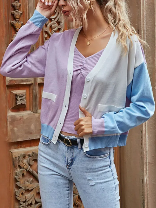 Color Block Button Up Cardigan sold by Charming Charlie