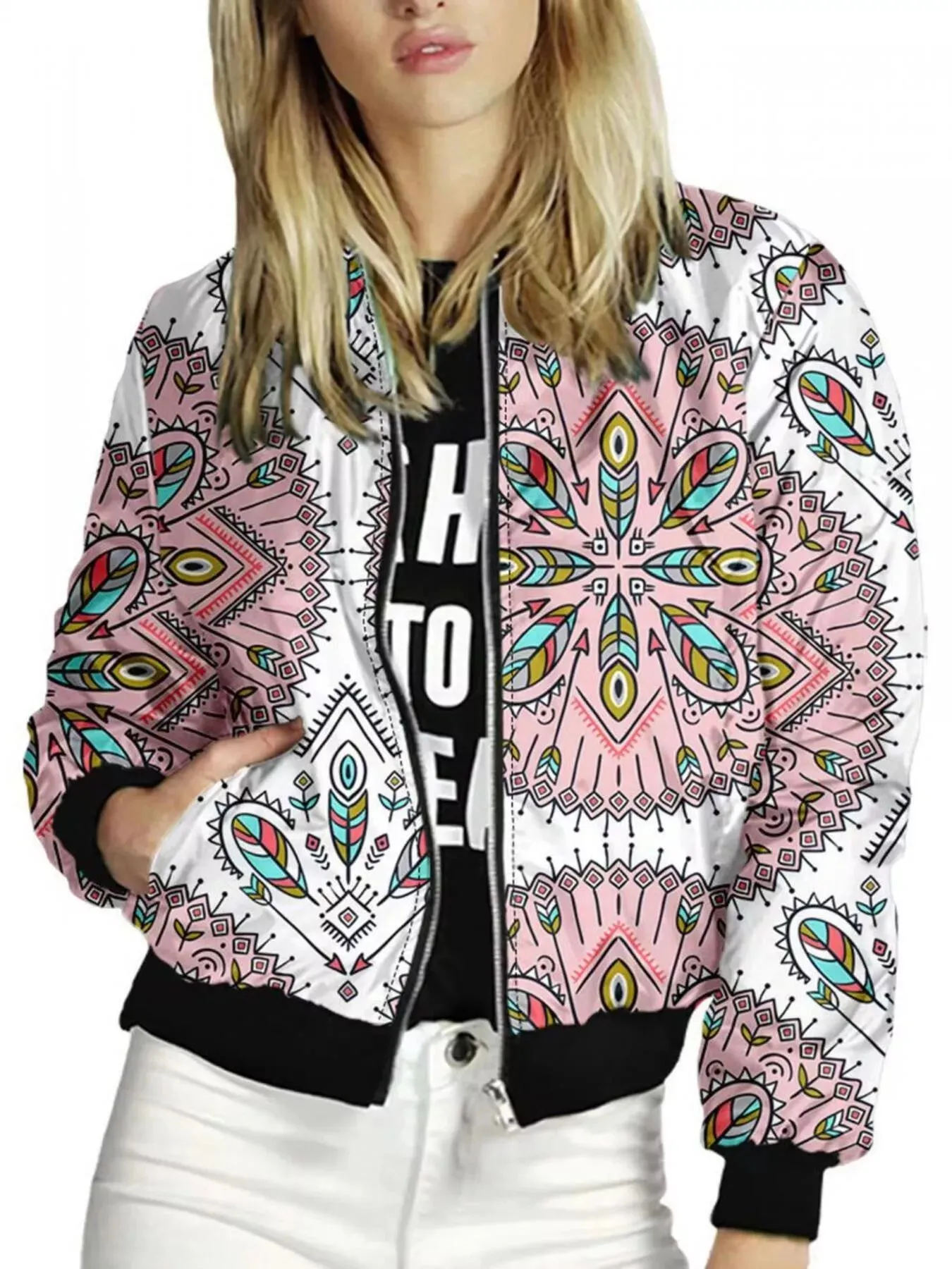 Zip Up Printed Jacket sold by Charming Charlie product image thumbnail 4