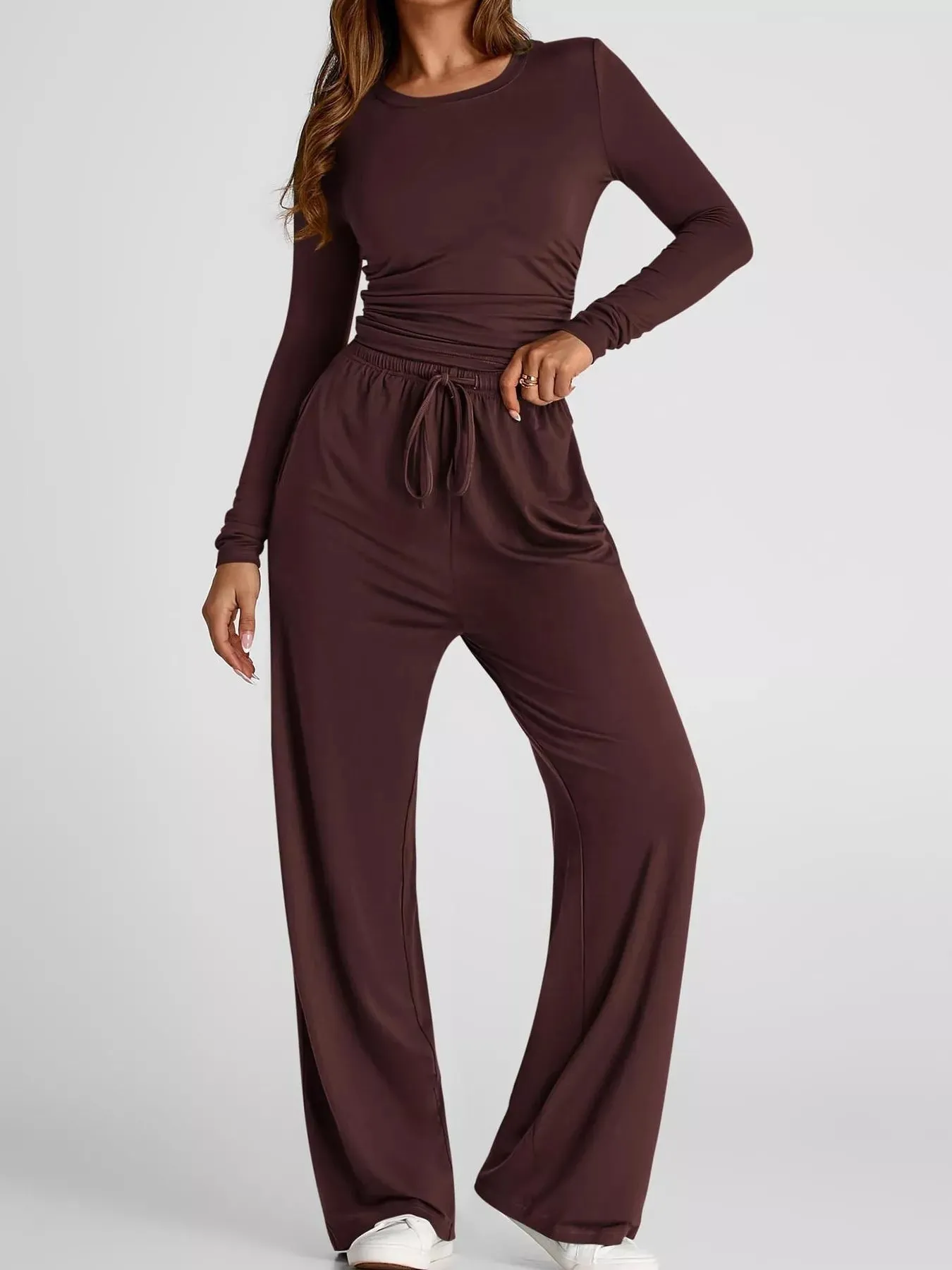 Full Size Casual Long Sleeve Top and Pants Set Plus Size sold by Charming Charlie product image thumbnail 2