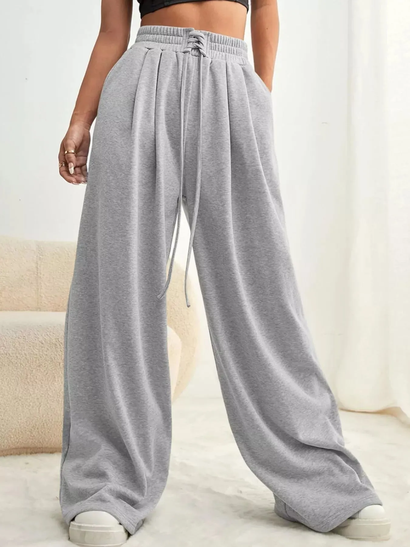 Drawstring Waist Wide Leg Pants sold by Charming Charlie product image thumbnail 2