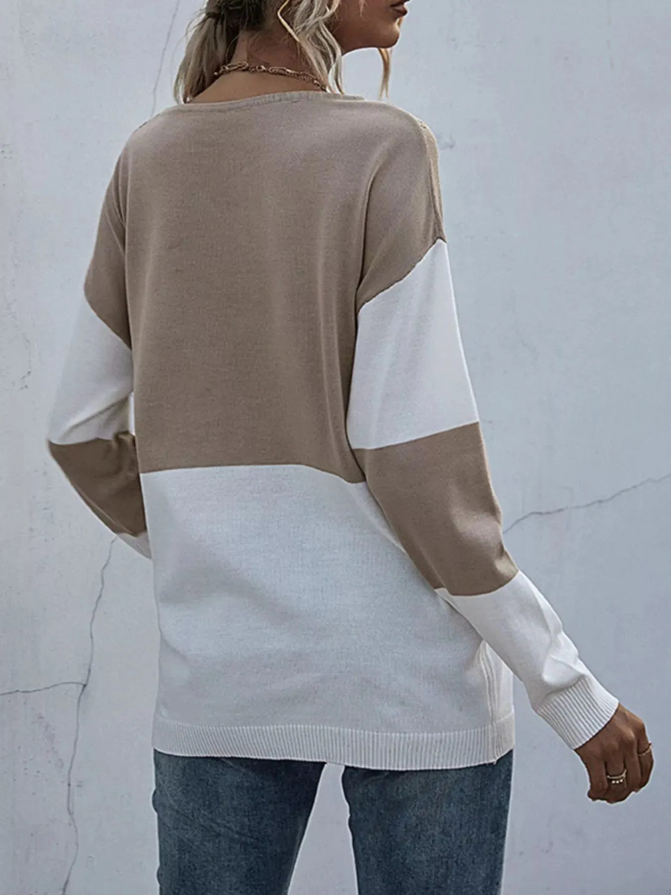 Color Block Round Neck Sweater sold by Charming Charlie product image thumbnail 4