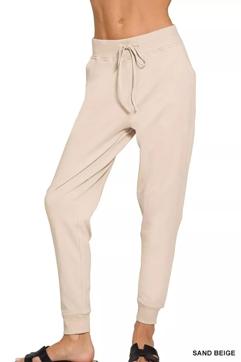 Zenana Drawstring Cotton Joggers with Pockets sold by Charming Charlie