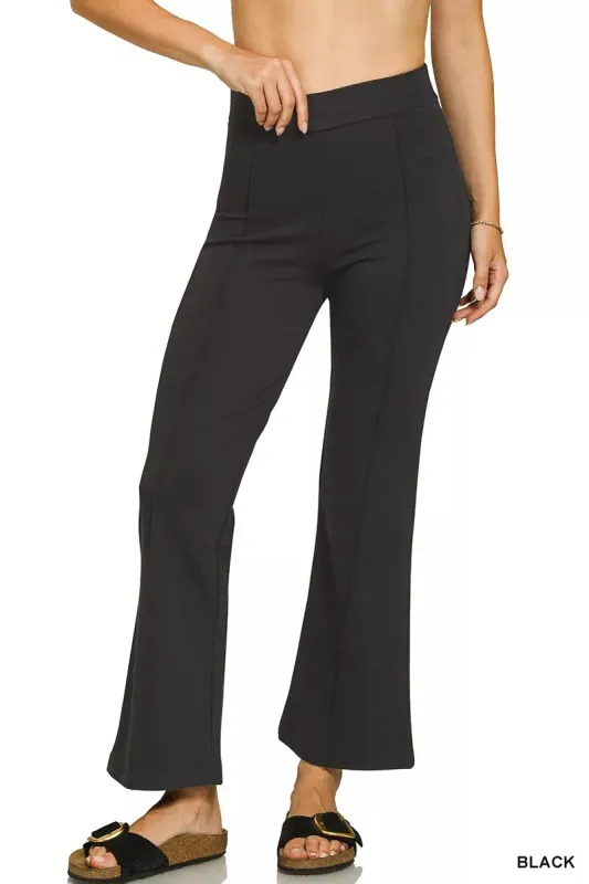 Zenana Heavy Ponte Elastic Waistband Pintuck Pants sold by Charming Charlie
